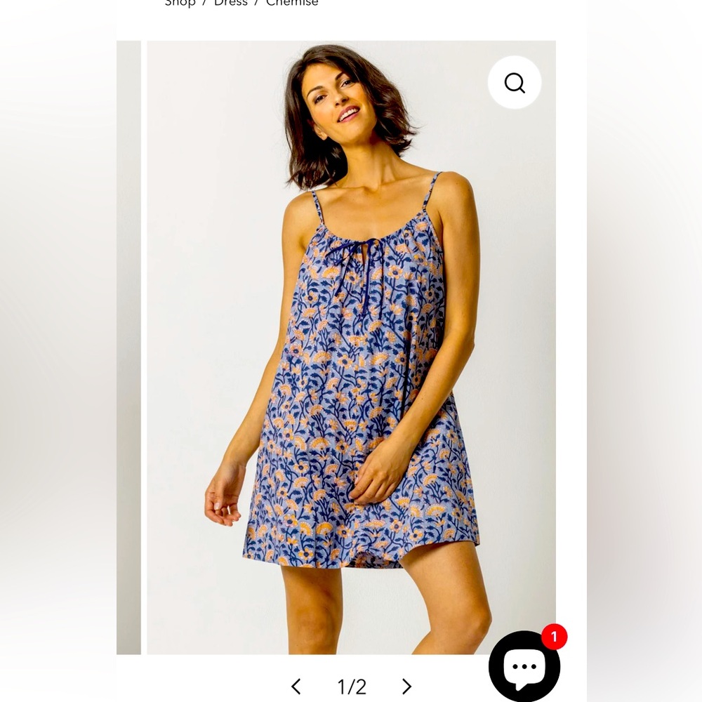 Lilla P Fan Floral Chemise size Medium sleepwear